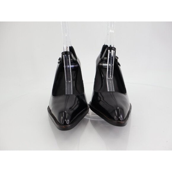 Jeffrey Campbell Mary Jane Pump Size 7.5 Black Patent Leather Kitten Heel Pointe - Picture 5 of 16